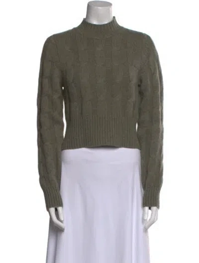 Pre-owned Le Kasha Cashmere Mock Neck Sweater In Green