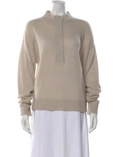 Pre-owned Le Kasha Cashmere Mock Neck Sweater In Neutral