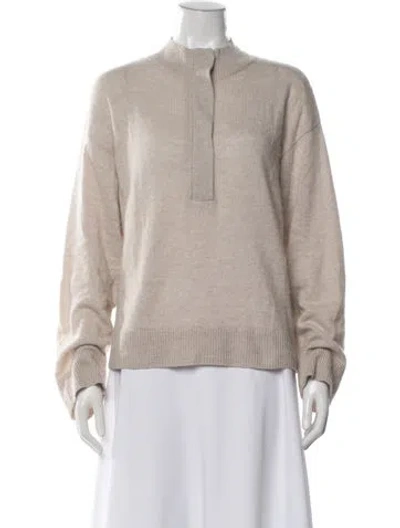 Pre-owned Le Kasha Cashmere Mock Neck Sweater In Neutrals