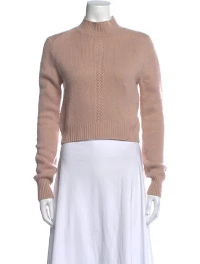 Pre-owned Le Kasha Cashmere Mock Neck Sweater In Pink