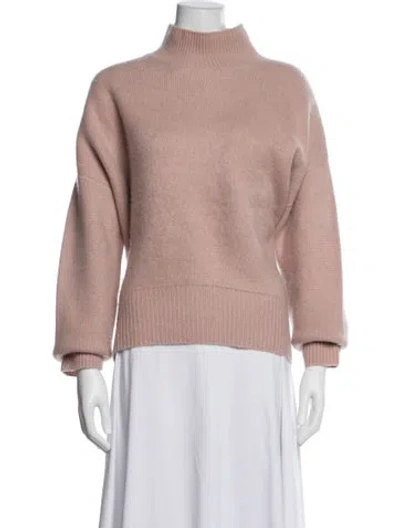 Pre-owned Le Kasha Cashmere Mock Neck Sweater In Pink