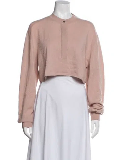 Pre-owned Le Kasha Cashmere Mock Neck Sweater In Pink