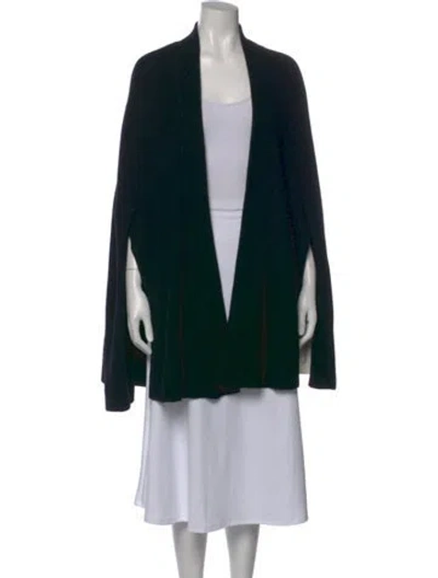 Pre-owned Le Kasha Cashmere Open Front Sweater In Black