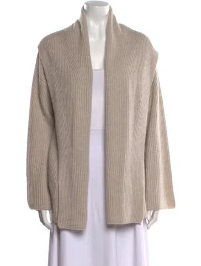 Pre-owned Le Kasha Cashmere Open Front Sweater In Neutral
