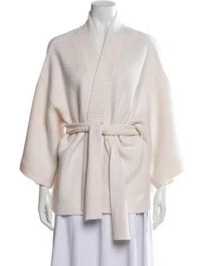 Pre-owned Le Kasha Cashmere Open Front Sweater In Neutrals