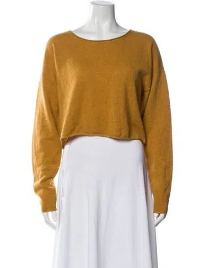 Pre-owned Le Kasha Cashmere Scoop Neck Sweater In Orange