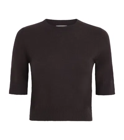 Le Kasha Cashmere Short-sleeve Chypre Sweater In Purple