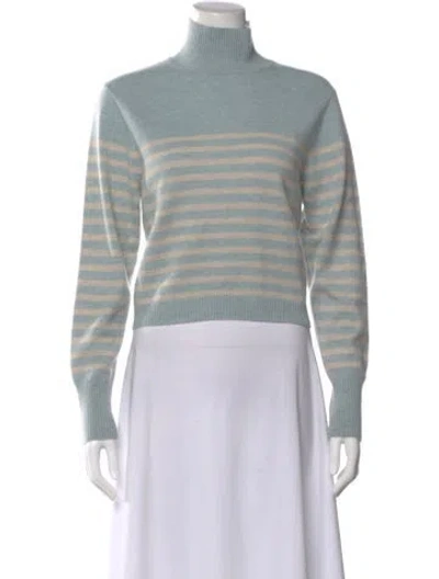 Pre-owned Le Kasha Cashmere Striped Sweater In Blue