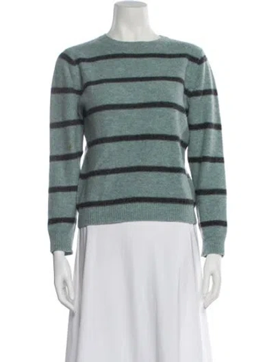 Pre-owned Le Kasha Cashmere Striped Sweater In Green