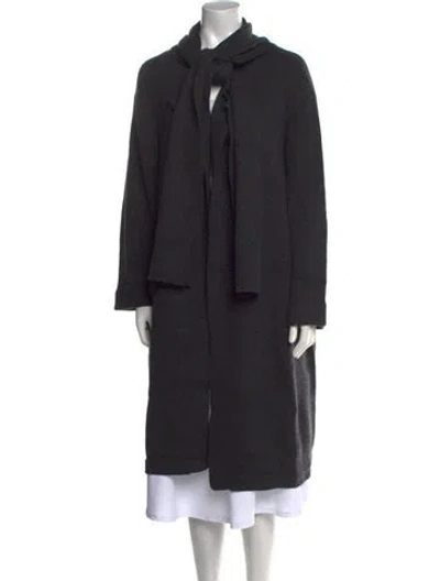 Pre-owned Le Kasha Cashmere Tie Neck Sweater W/ Tags In Gray