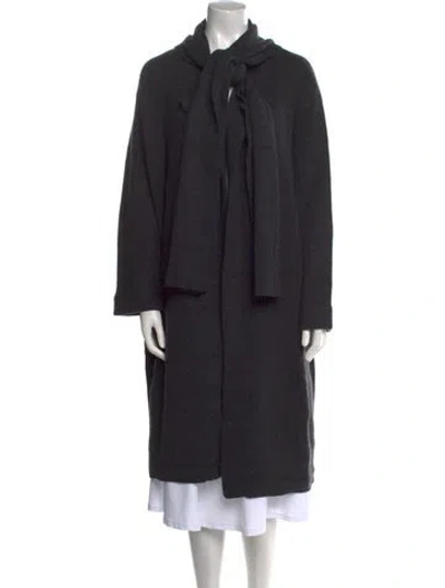 Pre-owned Le Kasha Cashmere Tie Neck Sweater W/ Tags In Gray