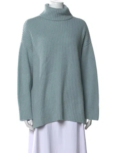 Pre-owned Le Kasha Cashmere Turtleneck Sweater In Blue