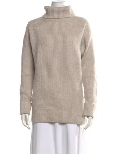 Pre-owned Le Kasha Cashmere Turtleneck Sweater In Neutrals