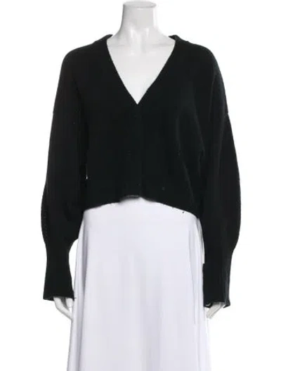 Pre-owned Le Kasha Cashmere V-neck Sweater In Black