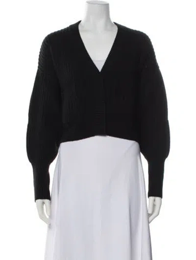 Pre-owned Le Kasha Cashmere V-neck Sweater In Black