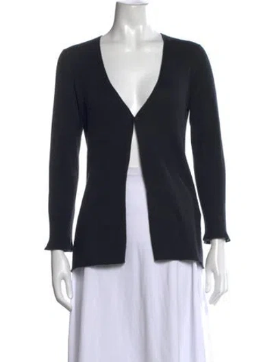 Pre-owned Le Kasha Cashmere V-neck Sweater In Black