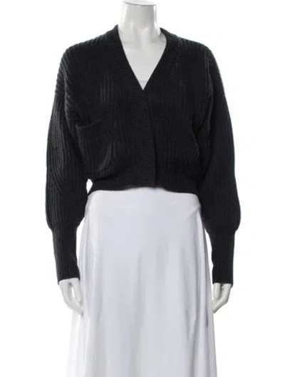 Pre-owned Le Kasha Cashmere V-neck Sweater In Blue