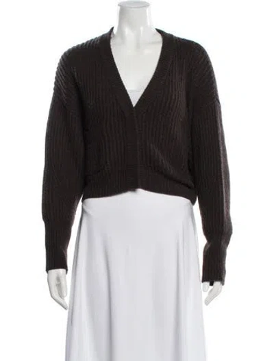 Pre-owned Le Kasha Cashmere V-neck Sweater In Brown