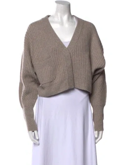 Pre-owned Le Kasha Cashmere V-neck Sweater In Neutral