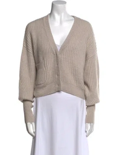 Pre-owned Le Kasha Cashmere V-neck Sweater In Neutral