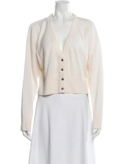 Pre-owned Le Kasha Cashmere V-neck Sweater In Neutral
