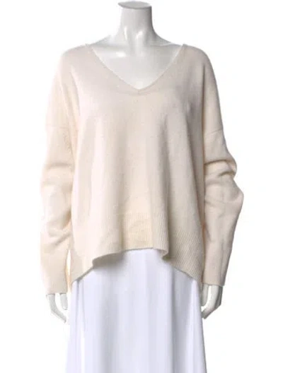Pre-owned Le Kasha Cashmere V-neck Sweater In Neutral