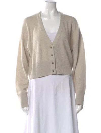 Pre-owned Le Kasha Cashmere V-neck Sweater In Neutral