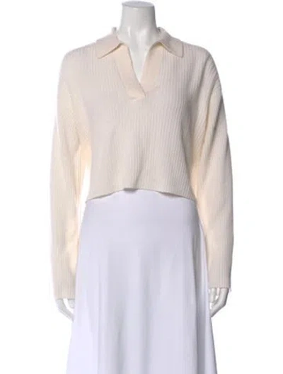 Pre-owned Le Kasha Cashmere V-neck Sweater In Neutral