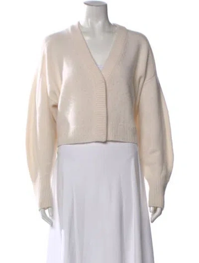 Pre-owned Le Kasha Cashmere V-neck Sweater In Neutral