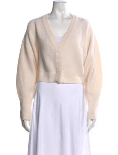 Pre-owned Le Kasha Cashmere V-neck Sweater In Neutral