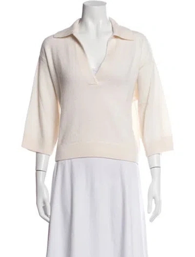 Pre-owned Le Kasha Cashmere V-neck Sweater In Neutrals