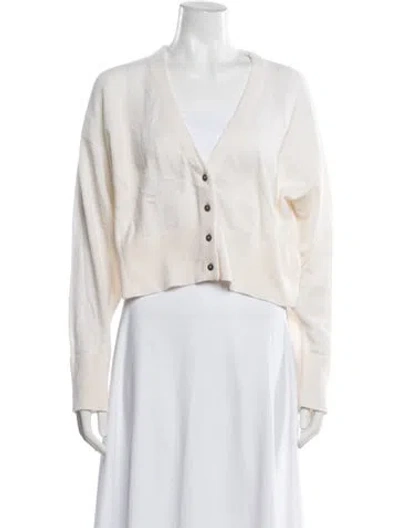 Pre-owned Le Kasha Cashmere V-neck Sweater In Neutrals