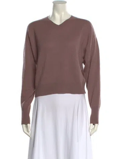 Pre-owned Le Kasha Cashmere V-neck Sweater In Pink