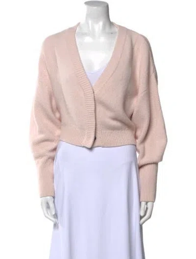 Pre-owned Le Kasha Cashmere V-neck Sweater In Pink