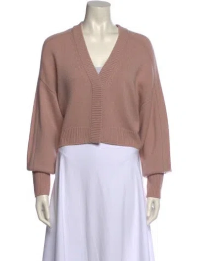 Pre-owned Le Kasha Cashmere V-neck Sweater In Pink
