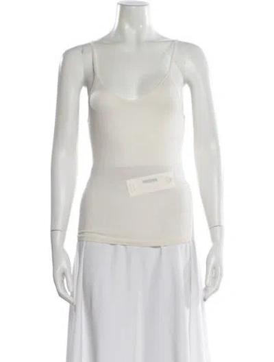 Pre-owned Le Kasha Cashmere V-neck Top In White