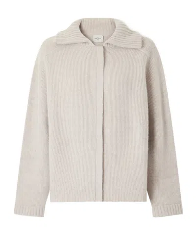 Le Kasha Ribbed Cashmere Zip-up Cardigan In White