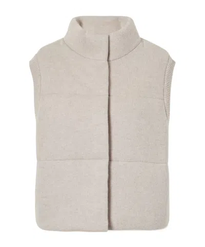 Le Kasha Montana Ribbed Cashmere Puffer Vest In Gray