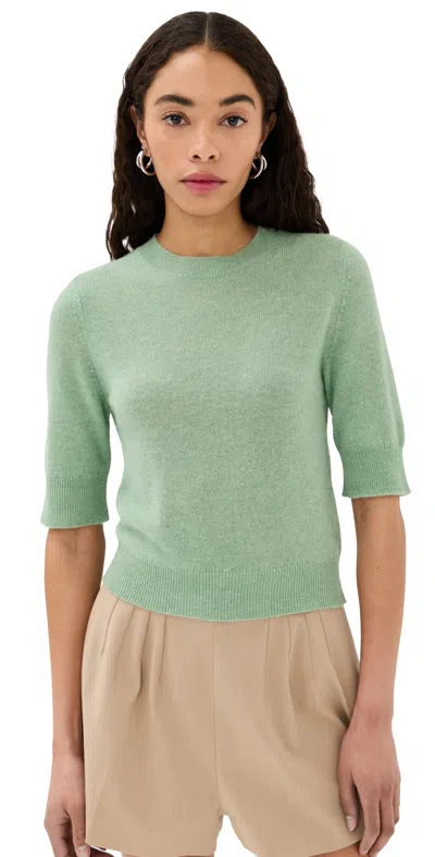 Le Kasha Chypre Cropped Organic Cashmere Sweater In Mint