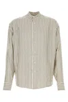 Le Kasha Embroidered Silk Aldar Shirt In Brown