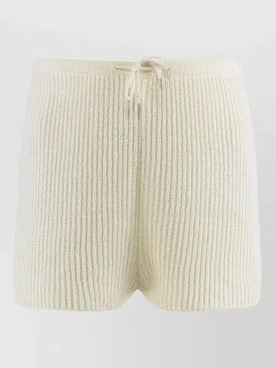 Le Kasha Crochet Knit Shorts Ribbed Texture Design In Transparent