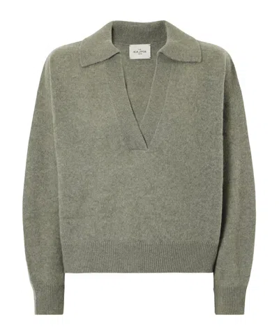 Le Kasha Jacksob Cropped Cashmere Sweater In Green
