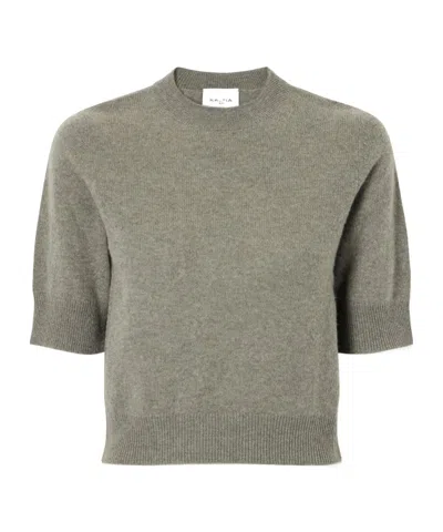 Le Kasha Chypre Cropped Cashmere Sweater In Gray