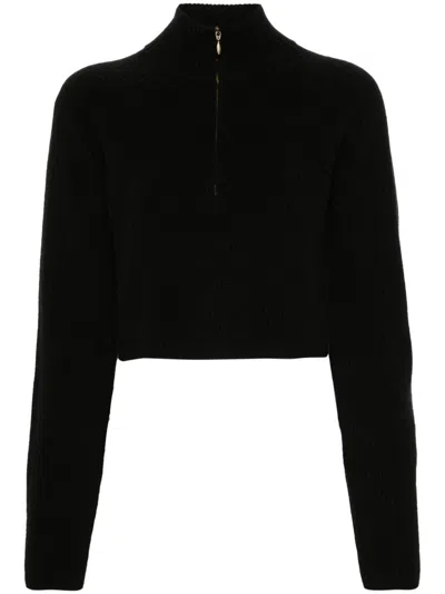 Le Kasha Cropped Sweater In Black