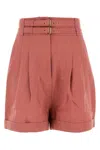 Le Kasha Dark Pink Linen Aqiva Shorts In Pink