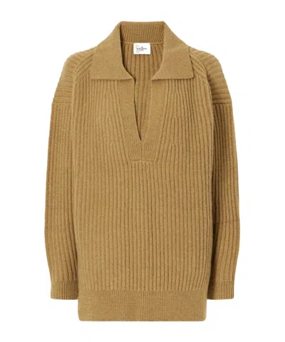Le Kasha Malte Ribbed Cashmere Sweater In Gold