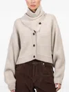 Le Kasha Cashmere Detachable-scarf Derios Cardigan In Neutral