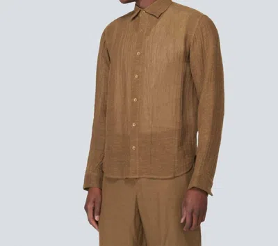 Le Kasha Dewas Linen Shirt In Brown