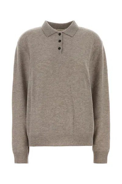 Le Kasha Dove Grey Cashmere Crete Polo Shirt In Gray