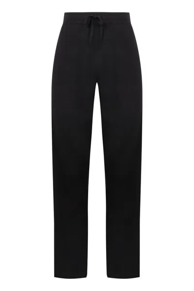 Le Kasha Drawstring Straight Leg Track Trousers In Black